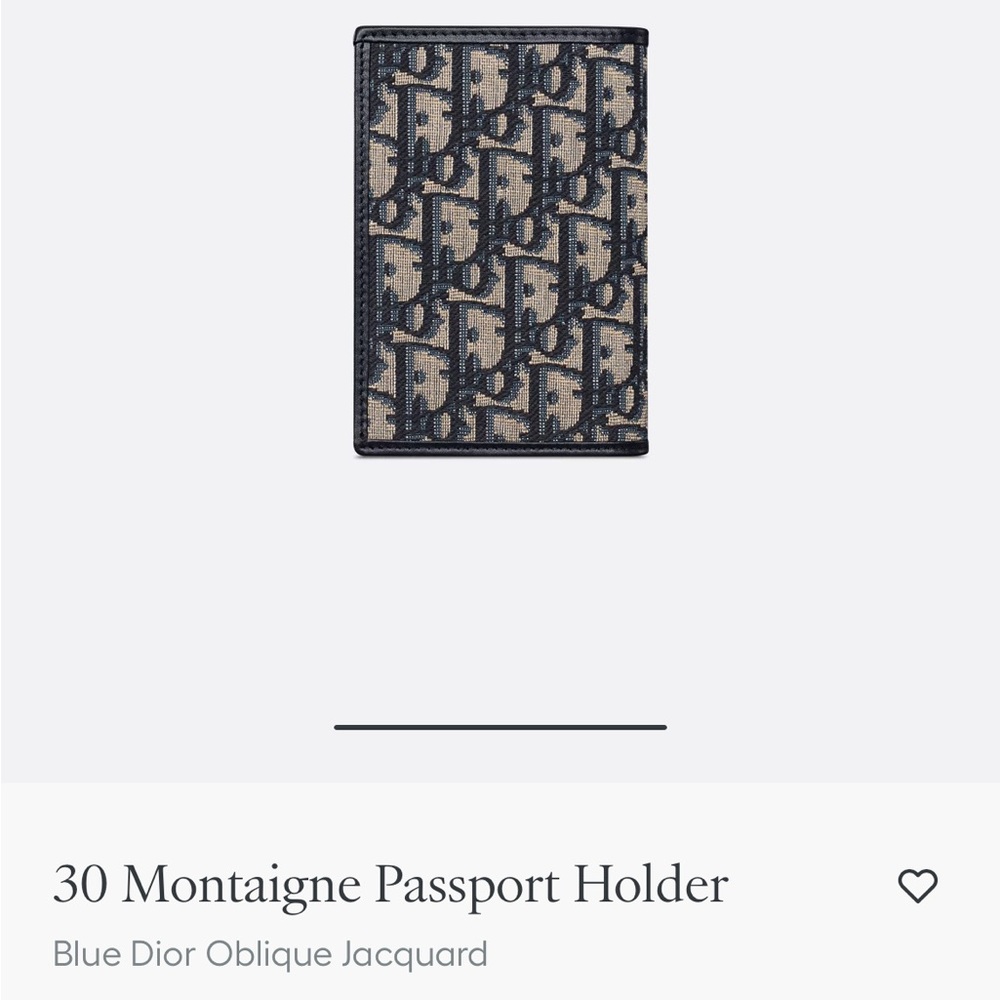 Dior Navy Oblique Passport Cover - Picture 3 of 3